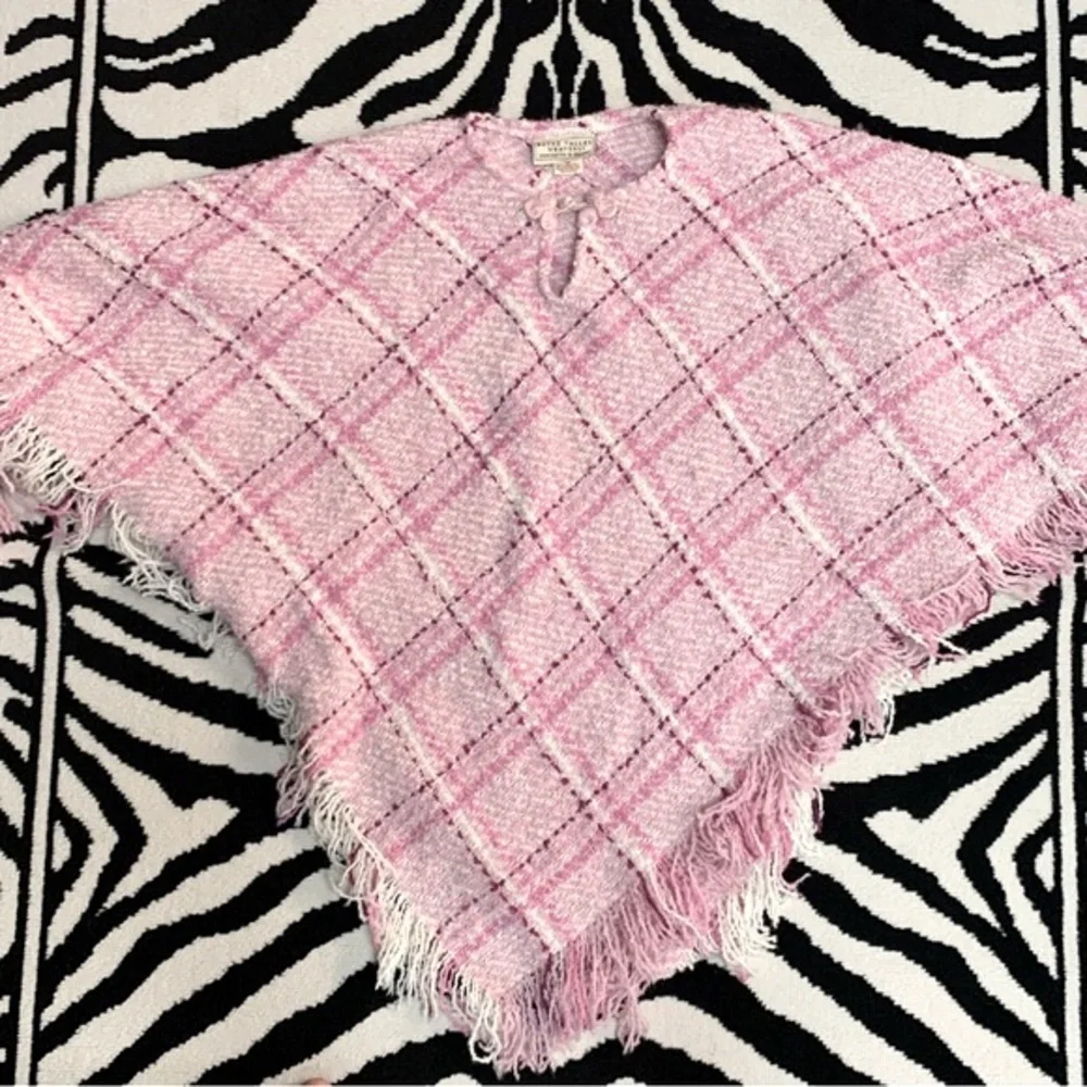 Boyne Valley Weavers Irish Alpaca Wool Plaid Fringe Poncho One Size - Picture 7 of 9